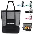 2-In-1 Detachable Insulated Cooler Mesh Beach Tote Bag | https://www.bestnamebadges.com
