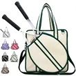 Two Racket Tennis Tote Bag with Large Compartment | https://www.bestnamebadges.com