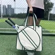 Two Racket Tennis Tote Bag with Large Compartment | https://www.bestnamebadges.com