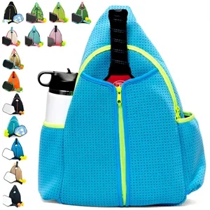 Blue Pickleball Paddle Bag with Large Capacity Design