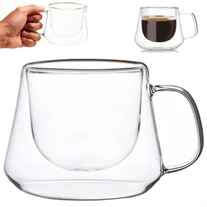 8 oz. Double Wall Glass Mug with Handle
