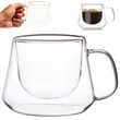 8 oz. Double Wall Glass Mug with Handle | https://www.bestnamebadges.com