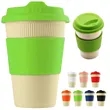 12 oz. Wheat Straw Travel Cup with Silicone Lid & Sleeve | https://www.bestnamebadges.com