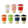 12 oz. Wheat Straw Travel Cup with Silicone Lid & Sleeve | https://www.bestnamebadges.com