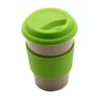 12 oz. Wheat Straw Travel Cup with Silicone Lid & Sleeve | https://www.bestnamebadges.com