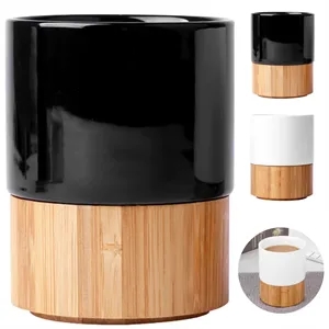 10 oz. Ceramic Mug with Natural Bamboo Base