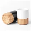 10 oz. Ceramic Mug with Natural Bamboo Base | https://www.bestnamebadges.com