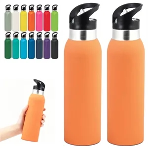 17 oz. Stainless Steel Sports Bottle with Straw Lid