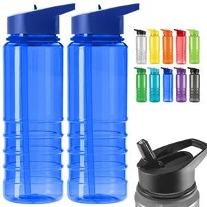 25 oz. Large Plastic Sports Bottle with Straw Lid
