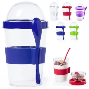 12 oz. Yogurt Cup with Dome Lid and Spoon Holder