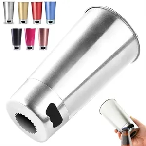 16 oz. Stainless Steel Beer Cup with Built-in Bottle Opener