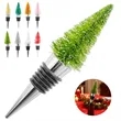 Colorful Christmas Tree Metal Wine Bottle Stopper | https://www.bestnamebadges.com