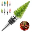 Colorful Christmas Tree Metal Wine Bottle Stopper | https://www.bestnamebadges.com