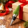 Colorful Christmas Tree Metal Wine Bottle Stopper | https://www.bestnamebadges.com