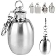 1 oz. Mini Stainless Steel Flask Keychain Set | https://www.bestnamebadges.com