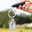 1 oz. Mini Stainless Steel Flask Keychain Set | https://www.bestnamebadges.com