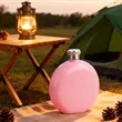 6 oz. Colorful Round Stainless Steel Flask with Logo | https://www.bestnamebadges.com