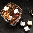 Stainless Steel Whiskey Stones Set in Metal Box with Logo | https://www.bestnamebadges.com