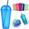 24 oz. Colorful Plastic Tumbler w/ Dome Lid & Straw | https://www.bestnamebadges.com