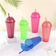 24 oz. Colorful Plastic Tumbler w/ Dome Lid & Straw | https://www.bestnamebadges.com