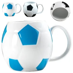 13.5 oz. Soccer Ball Ceramic Mug for Sports Promotions