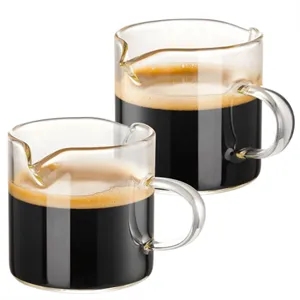 4 oz. Double Spout Glass Espresso Cup with Handle
