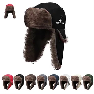 Polyester Warm Winter Trapper Hat W/ Ear Flaps