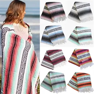 Mexican Striped Handwoven Oversized Blanket