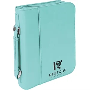 7 1/2" x 10 3/4" Teal Leatherette Book/Bible Cover