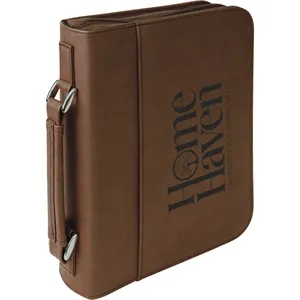 7 1/2" x 10 3/4" Dark Brown Leatherette Book/Bible Cover