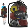 Large Mesh Sports Ball Storage Bag with Shoulder Strap | https://www.bestnamebadges.com