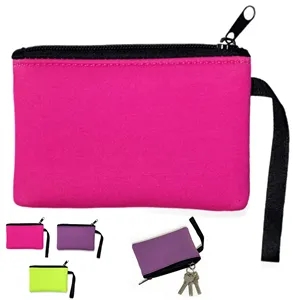 Multi Color Nylon Coin Purse Wristlet Pouch