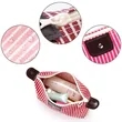 Patterned Nylon Dumpling Cosmetic Pouch W/ Leatherette Trim | https://www.bestnamebadges.com