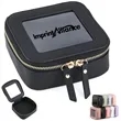 Travel Clear Window Vegan Leather Cosmetic Cube Organizer | https://www.bestnamebadges.com