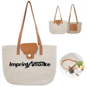 Bohemian Woven Straw Style Beach Tote Bag