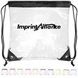 Stadium Approved Clear PVC Drawstring Cinch Backpack | https://www.bestnamebadges.com