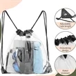 Stadium Approved Clear PVC Drawstring Cinch Backpack | https://www.bestnamebadges.com