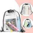 Stadium Approved Clear PVC Drawstring Cinch Backpack | https://www.bestnamebadges.com