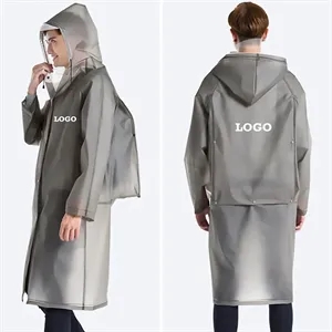 Clear EVA Raincoat with Hood for Men Women
