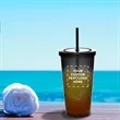 16 oz Custom Double Wall Acrylic Tumblers With Straw | https://www.bestnamebadges.com