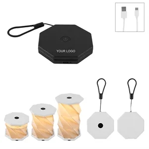 Collapsible Paper Shade USB Rechargeable LED Desk Lamp