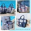 Large Breathable Mesh Beach Tote Bag With Pockets | https://www.bestnamebadges.com