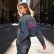 Women's Boxy Trucker Denim Jacket | https://www.bestnamebadges.com