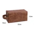 Classic PU Leather Toiletry Bag with Handle | https://www.bestnamebadges.com