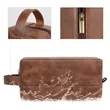 Classic PU Leather Toiletry Bag with Handle | https://www.bestnamebadges.com
