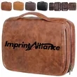 Large PU Leather Hanging Toiletry Bag with Handle | https://www.bestnamebadges.com