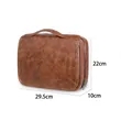 Large PU Leather Hanging Toiletry Bag with Handle | https://www.bestnamebadges.com