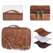 Large PU Leather Hanging Toiletry Bag with Handle | https://www.bestnamebadges.com