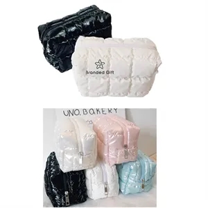Puffy Quilted Makeup Bag for Women