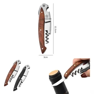 Kitchen Wine Bottle Opener Wood Handle Corkscrew Open